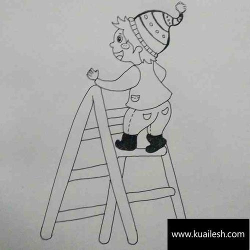 爬梯子简笔画图片_爬梯子简笔画图片大全