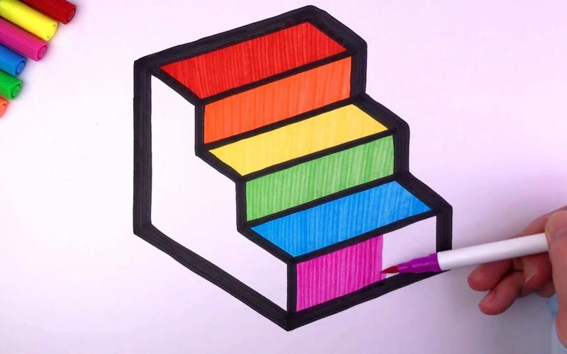 立体梯子图画_立体梯子图画怎么画