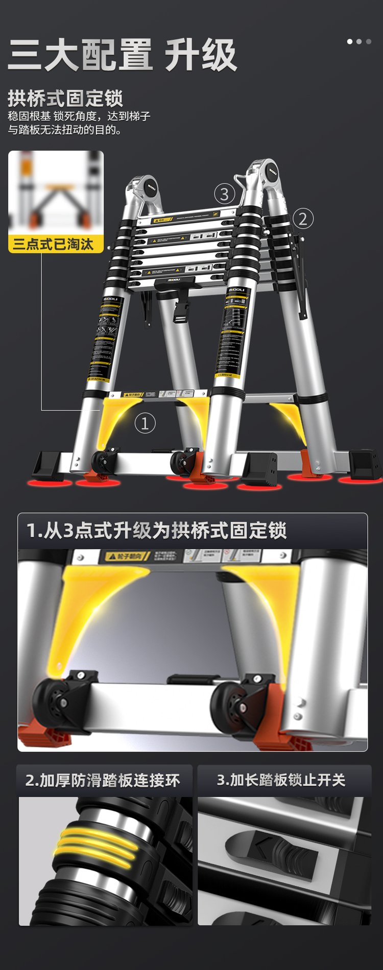 铝合金梯子价格图片伸缩_铝合金梯子的价格是多少钱